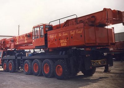 A full-size six-axle crane truck that Perry modeled.