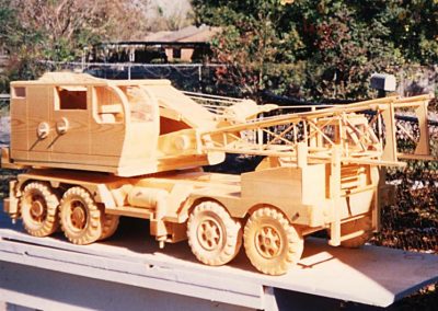 A scale model four-axle portable crane.