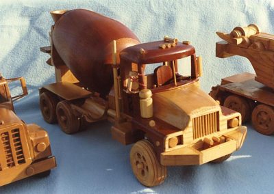 Perry's wooden scale model cement truck.