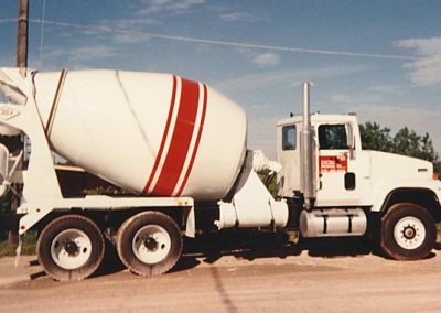 The full-size cement truck that Perry modeled in the next photo.