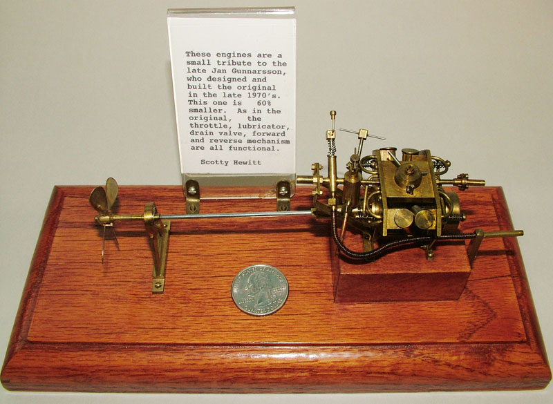 Scotty's miniature V-4 marine steam engine.