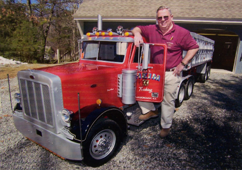 Fred stands with his large 1/2 scale Peterbilt tractor.