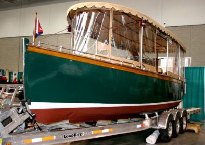 Fred's finished vessel at the Boston Boat Show.