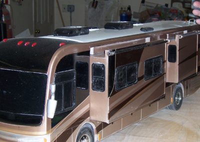 The nearly completed motorhome model.