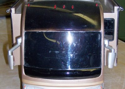 A front view of the model motorhome.