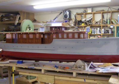 A side view of the nearly completed Olympus model.