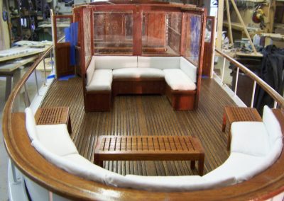 Rear deck seating on the Olympus model.