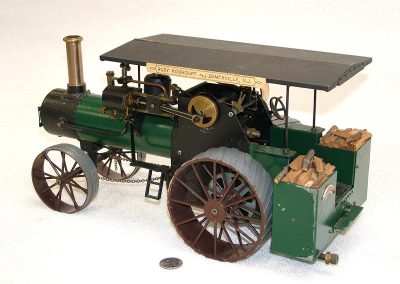 A side view of the J.I. Case & Co. steam tractor.