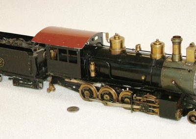 A standard 2-8-0 steam locomotive in miniature.