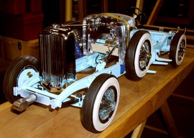 An assembly trial for the Duesenberg.