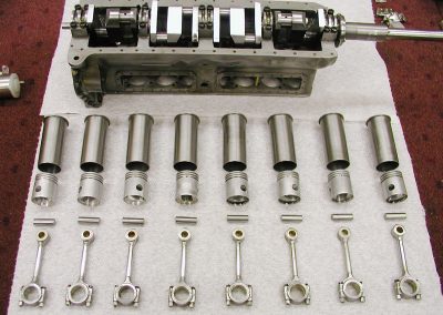 Internal components of the engine block.