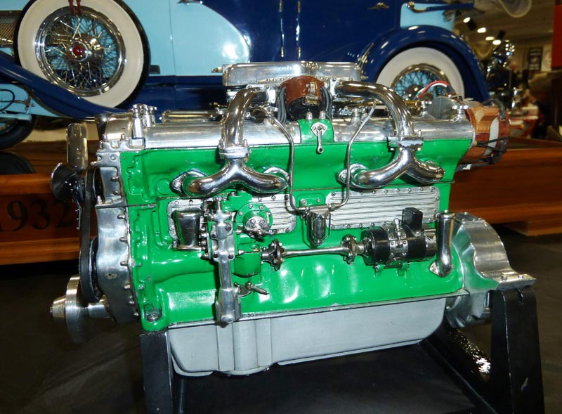 A closer look at the finished Duesenberg engine, a 1/6 scale Liberty V-12.