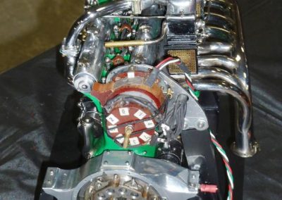 An alternate view of the finished Duesenberg engine.