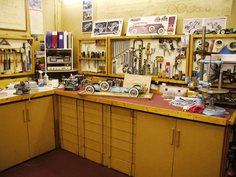 A look inside of Lou's home shop. 