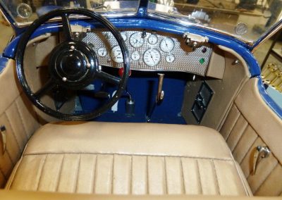 The Duesenberg dash is fully detailed, and the lights work.