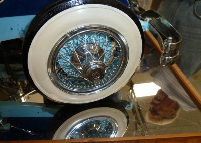 The finished Duesenberg wire wheel.