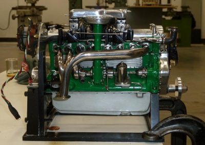 Another angle of the finished Duesenberg engine.