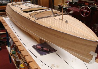 A front view of the Gar Wood hull.