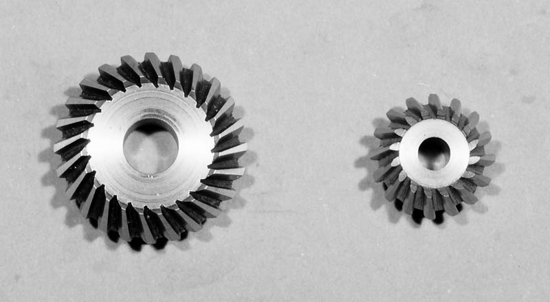 A skew bevel gear and pinion. 