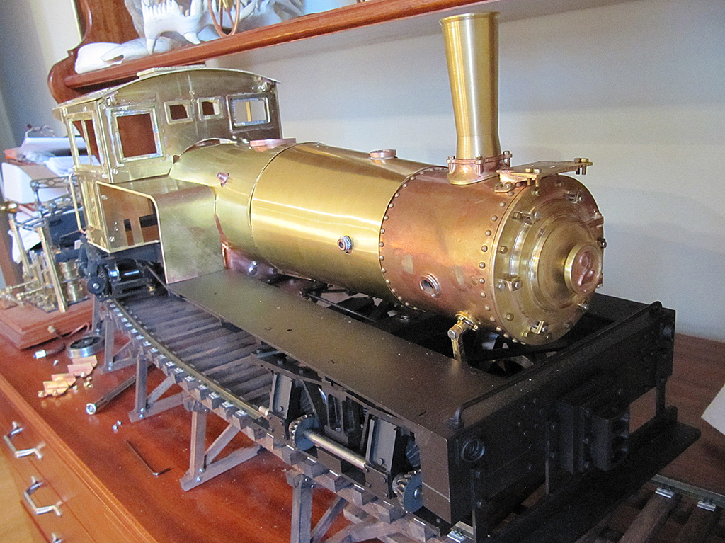 Early progress on the scale model Shay locomotive.