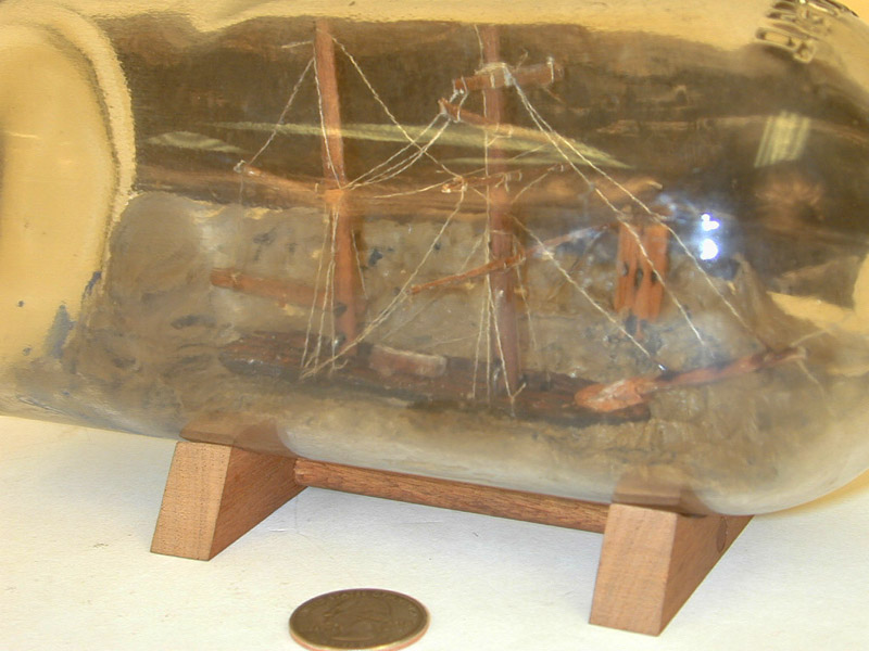 Phil made this ship in a bottle at the age of ten. 
