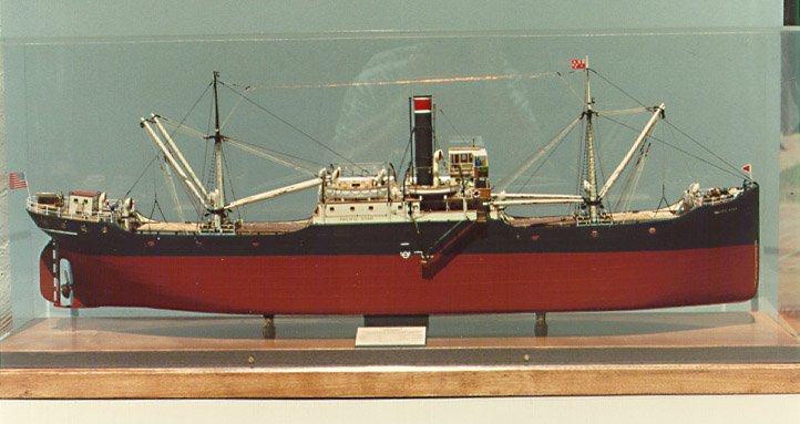A side view of Phil's finished model of the Pacific Star. 