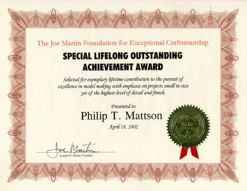 Phil's Lifetime Achievement Award. 