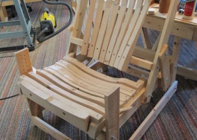 Construction on a full-size chair.