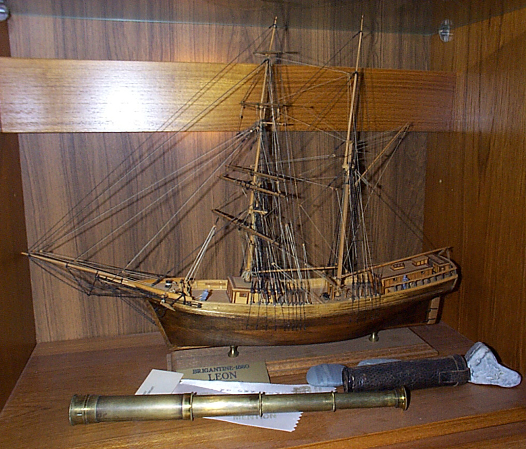 Chris' scale model of the brigantine Leon.