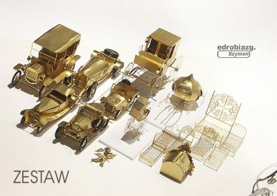A wide variety of miniature brass projects are on display.