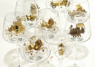 Shown here are several miniature brass models.