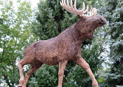 A carved wooden moose.