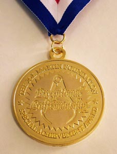 Szymon's Lifetime Achievement Award medallion. 