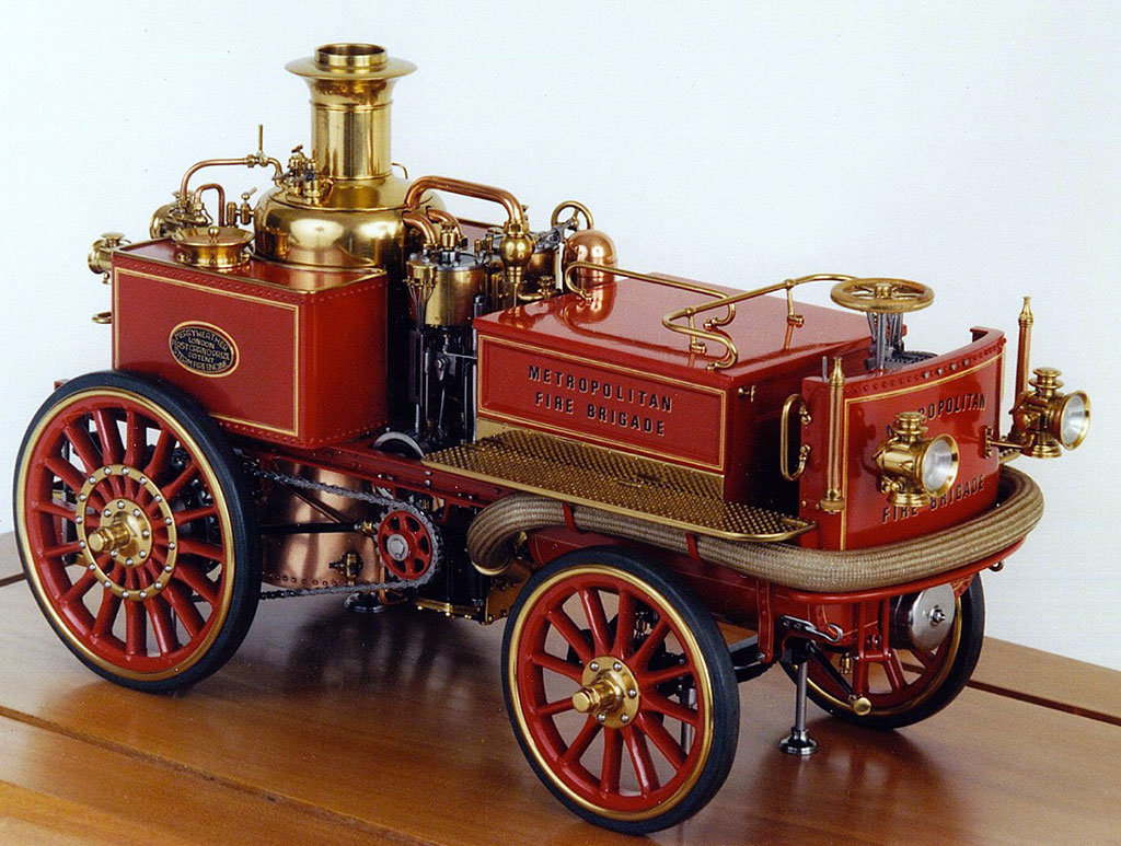 Cherry's scale model Merryweather fire engine. 