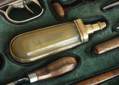 A miniature powder flask to go with the Boutet pistols.