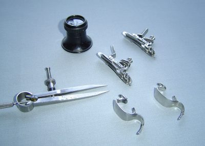 A look at some of the individual components for the Boutet pistol lock plate.
