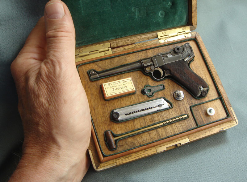 Michel’s 2/5 scale Navy Luger in its presentation box. 