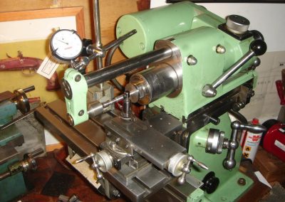 A lathe turning operation on the Mauser bolt.