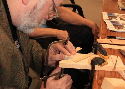 Bill demonstrating his miniature dovetail technique.