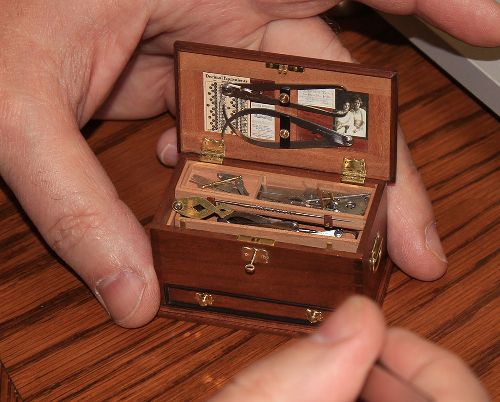 Bill brought this miniature machinist's chest to show museum visitors in person.