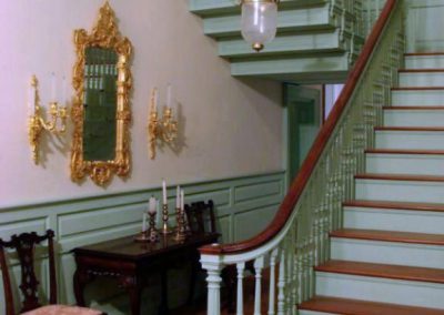 A miniature staircase in the Twin Manors house.