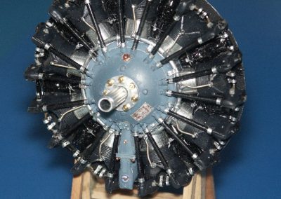 The detailed miniature Pratt & Whitney engine.