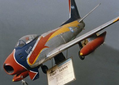 A 1/12 scale model of a North American F-86F “Sabre” from the Korean War era.