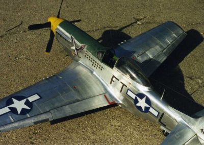 A rear view of the P-51D.