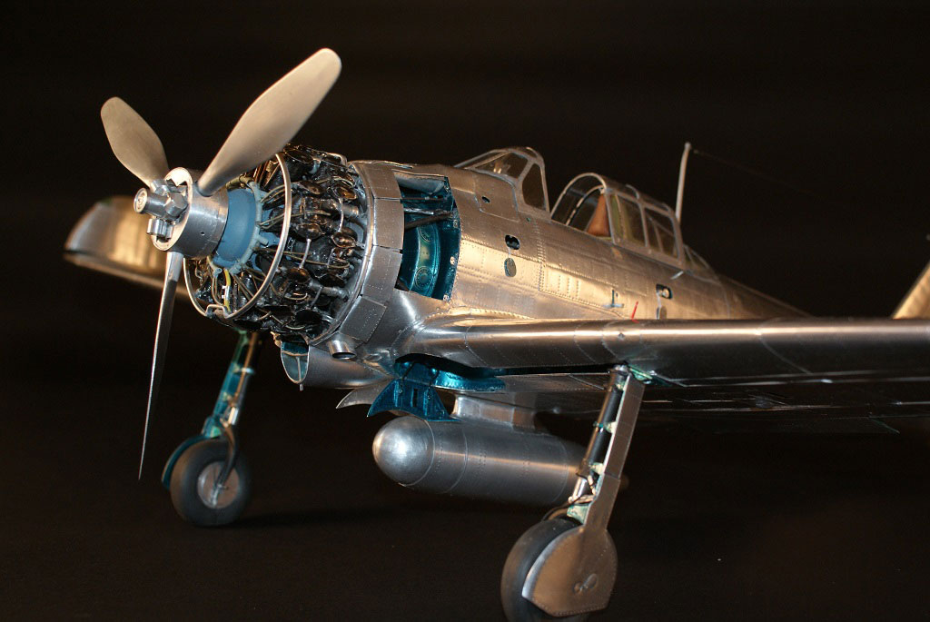 The nearly completed model Japanese Zero.