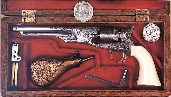 A 2/5 scale Colt 1851 Navy revolver. 