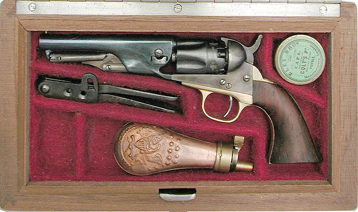 A 1/3 scale 1862 Colt Police Model cap and ball pistol set.