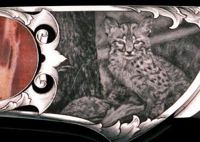 A bobcat engraving by Steve.