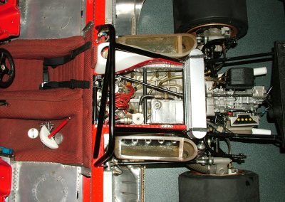 A top view of the rear end with the engine cover and electronic fuel injection removed.