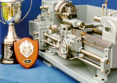 Barry's miniature lathe with some awards.